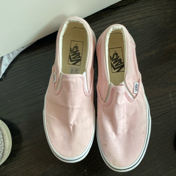 Vans Shoes - Pale Pink Vans Slip ons